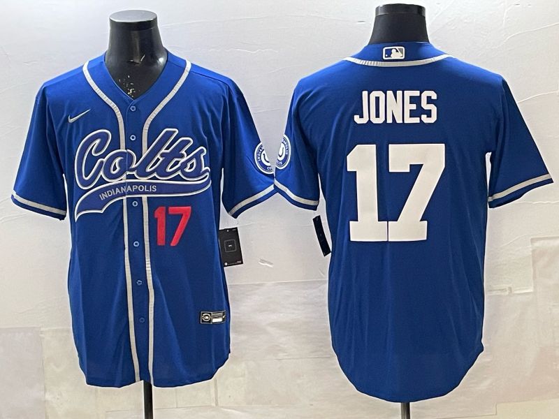 Men 2025 Indianapolis Colts #17 Jones blue Joint Name Nike Limited NFL Jersey 004